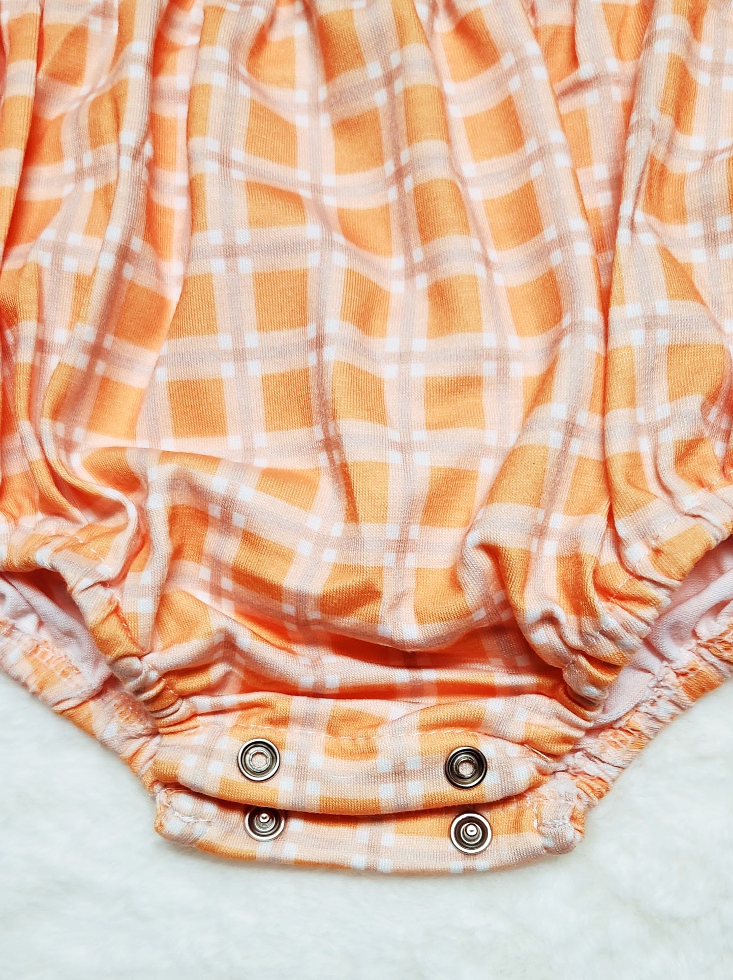 Orange Plaid Pumpkin Romper