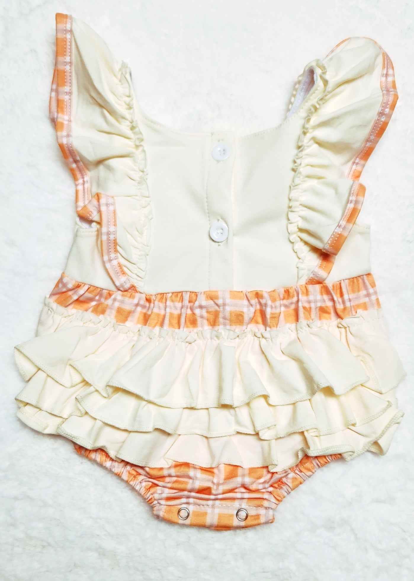 Orange Plaid Pumpkin Romper