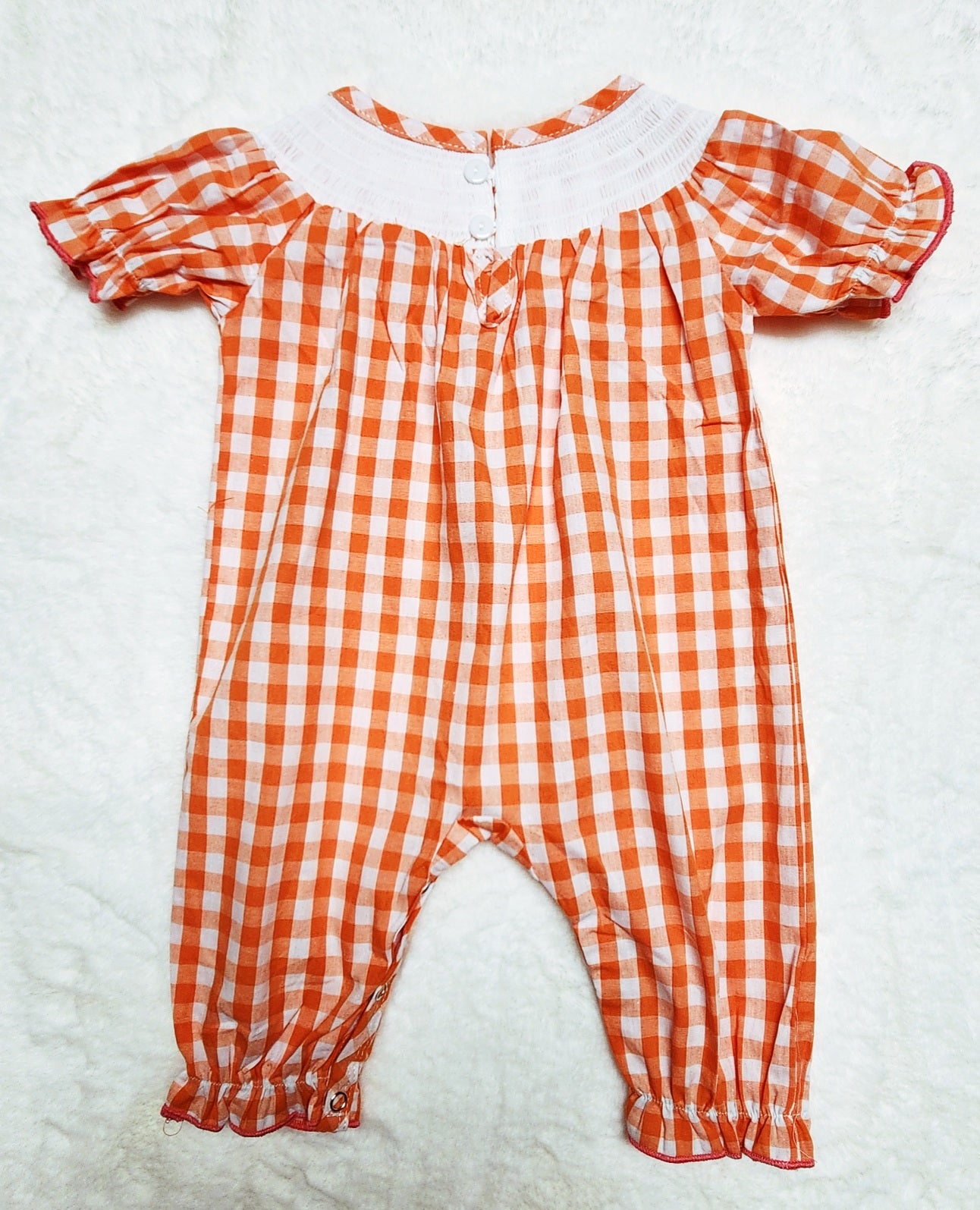 Orange Plaid Pumpkin Truck Romper