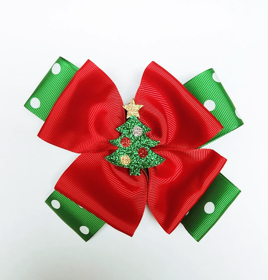 Classic Christmas Tree Hair Bow