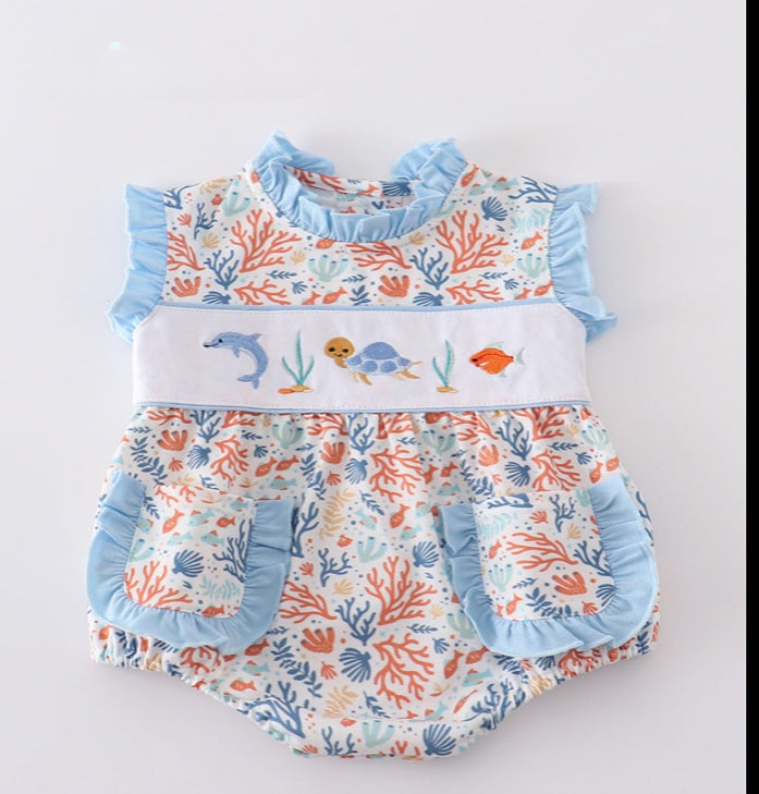 Under the Sea Ruffle Bubble with Pockets