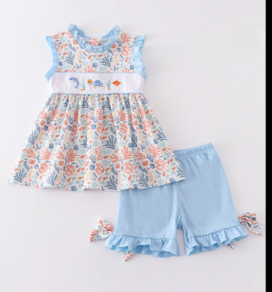 Under the Sea Ruffle Short Set