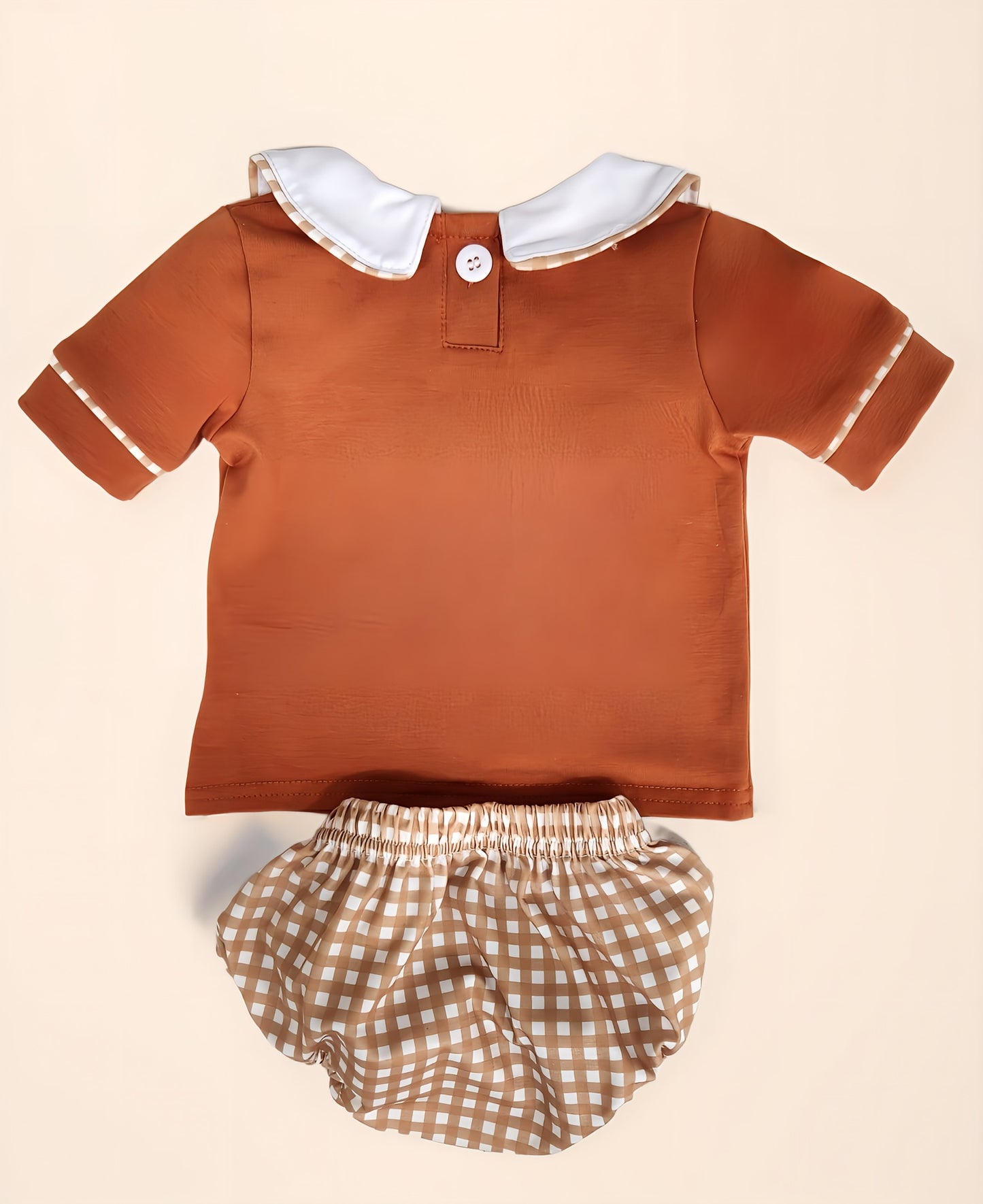 Pumpkin Embroidery Short Set