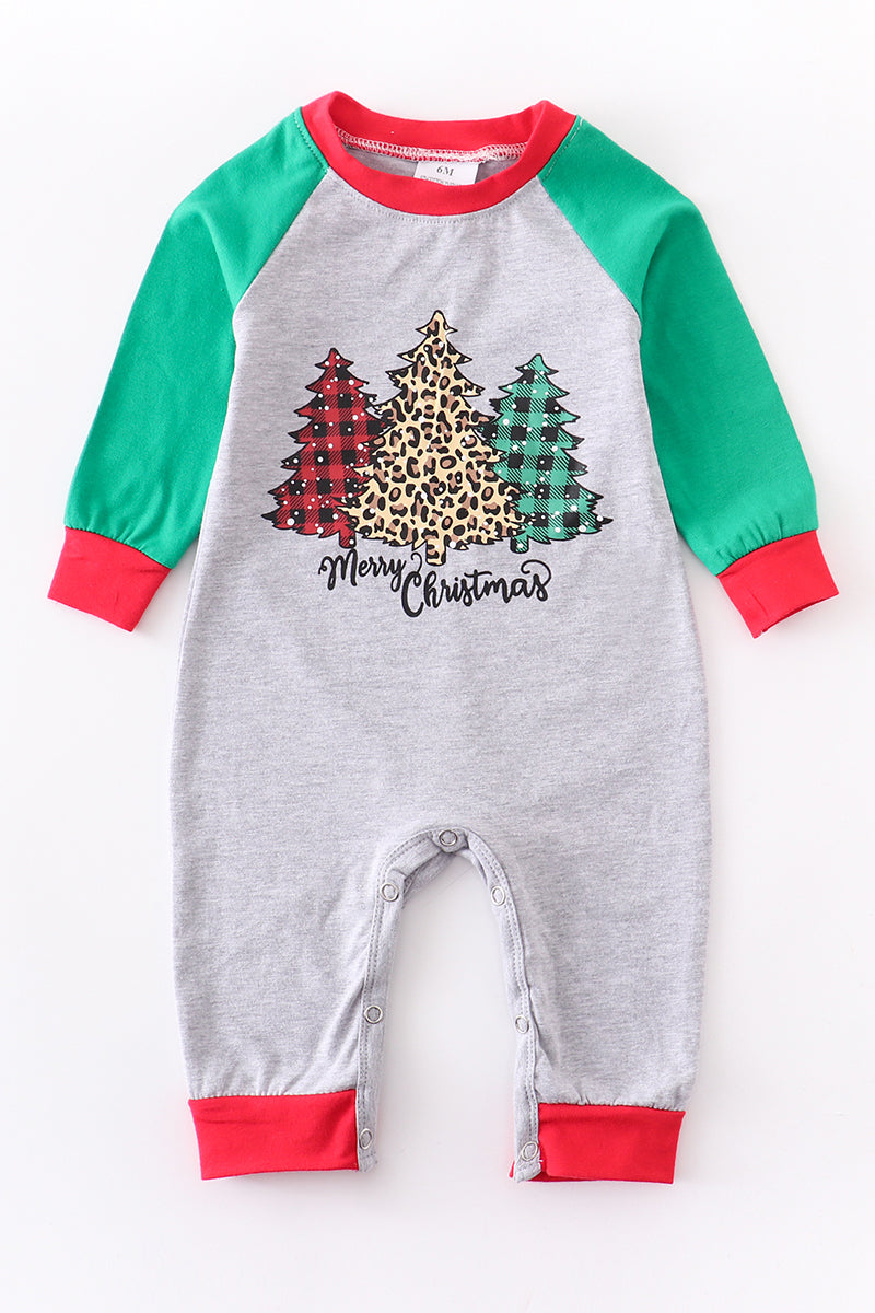 Festive Snowy Christmas Tree Romper