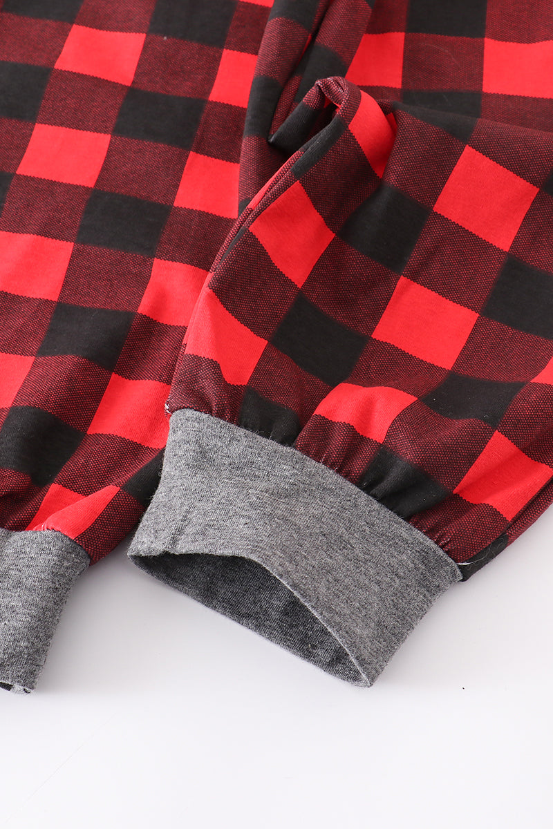 Buffalo Check Button Christmas Tree Pant Set