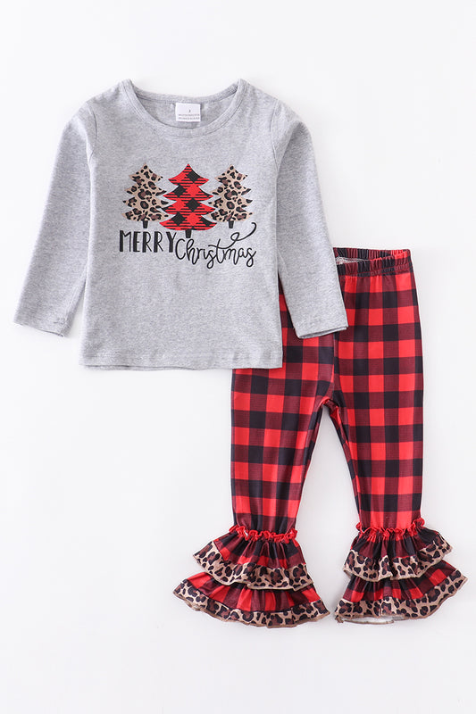 Buffalo Check Merry Christmas Pant Set