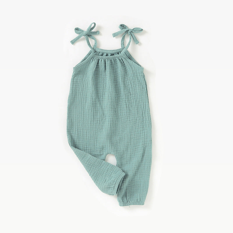 Organic Cotton Muslin Jumpsuit - Sage Green