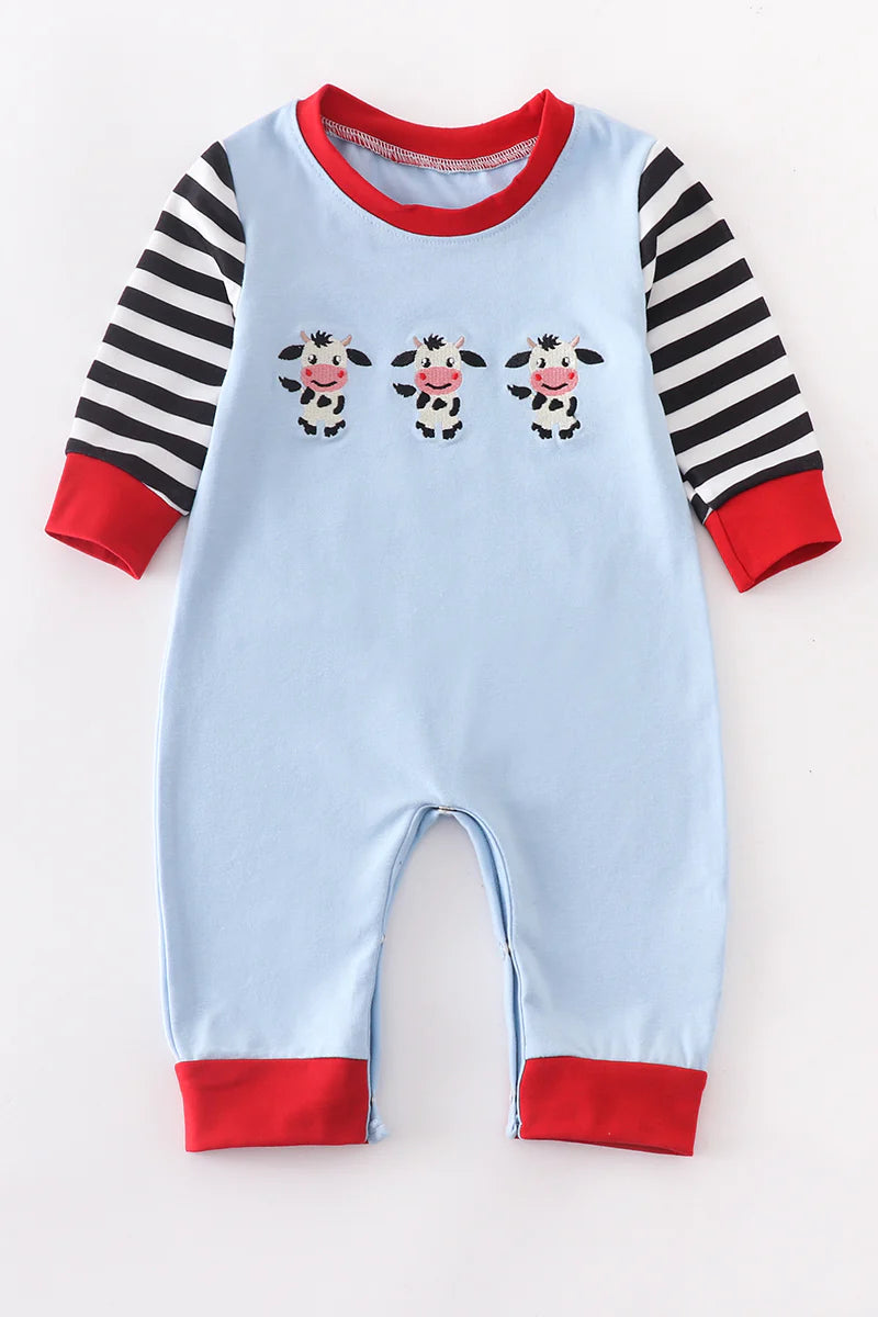 Blue Baby Cow Romper