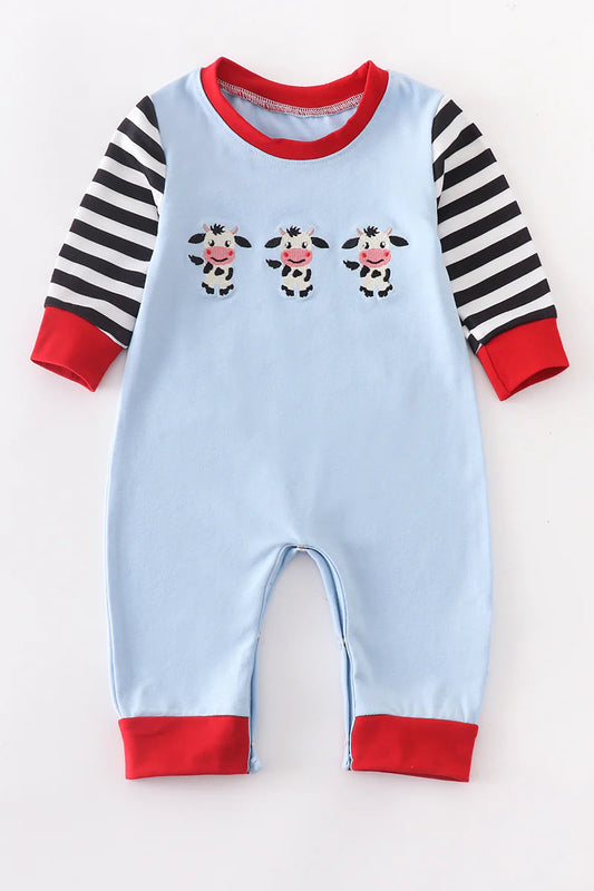 Blue Baby Cow Romper