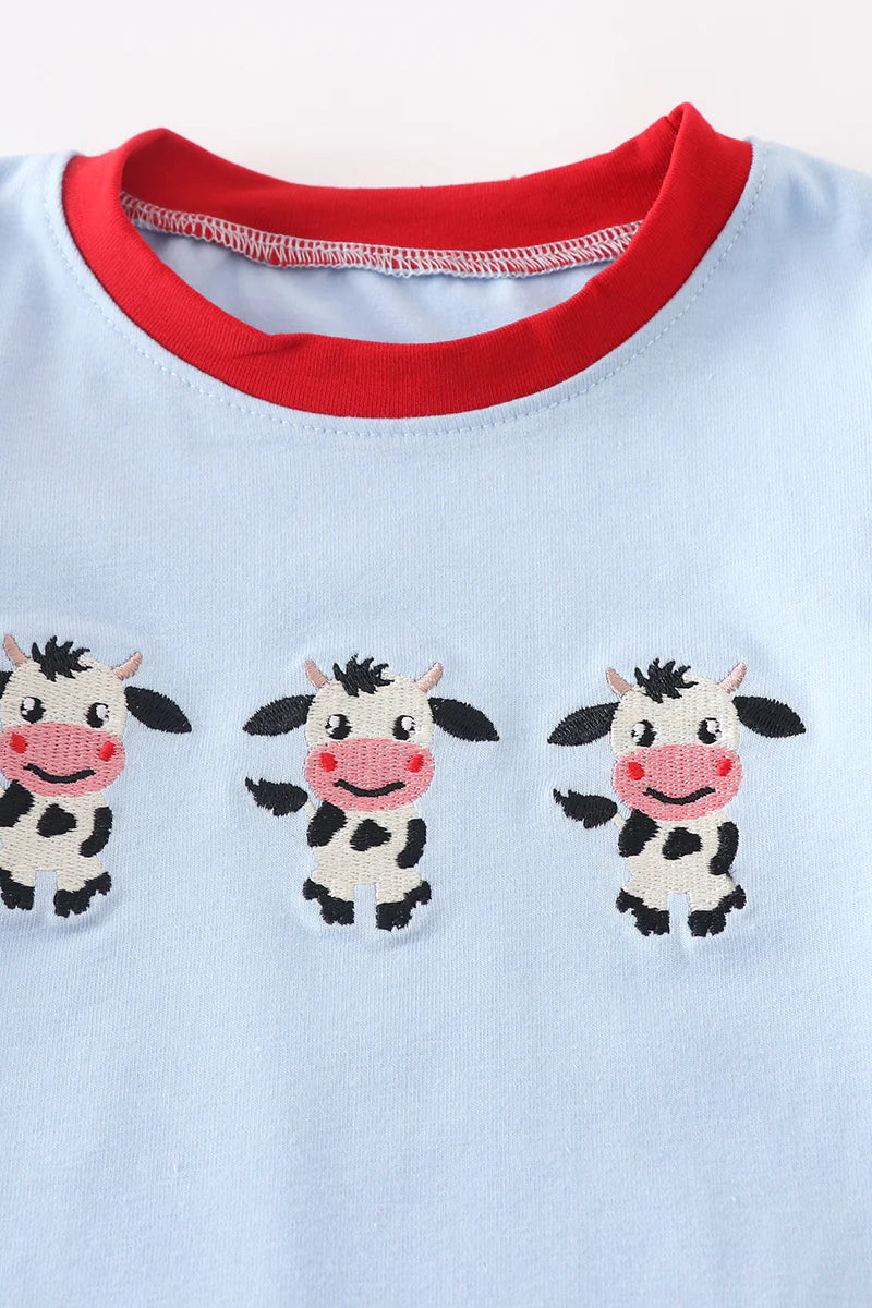 Blue Baby Cow Romper