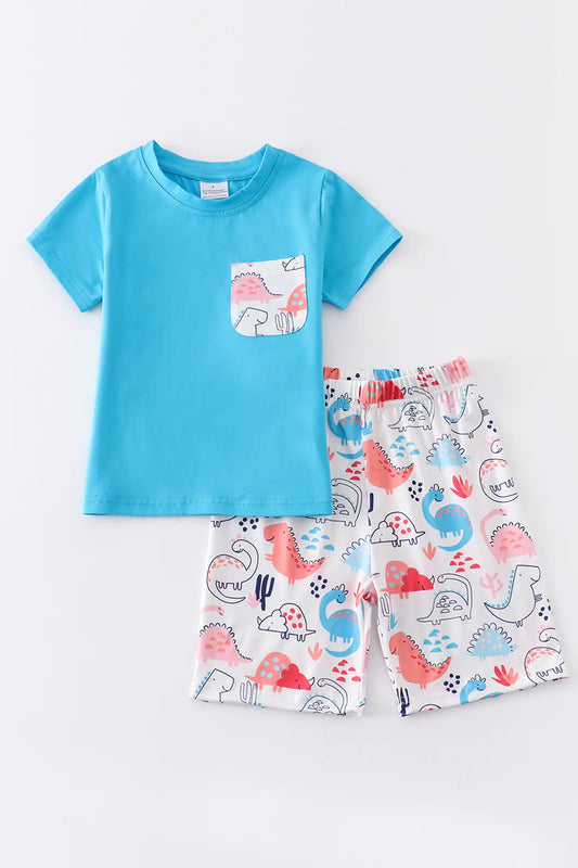 Dino Print Short Set