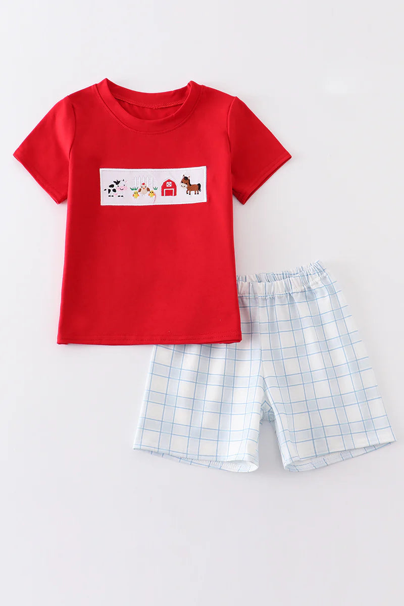 Farm Animal Applique Shorts Set