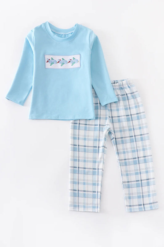 Blue Plane Pant Set