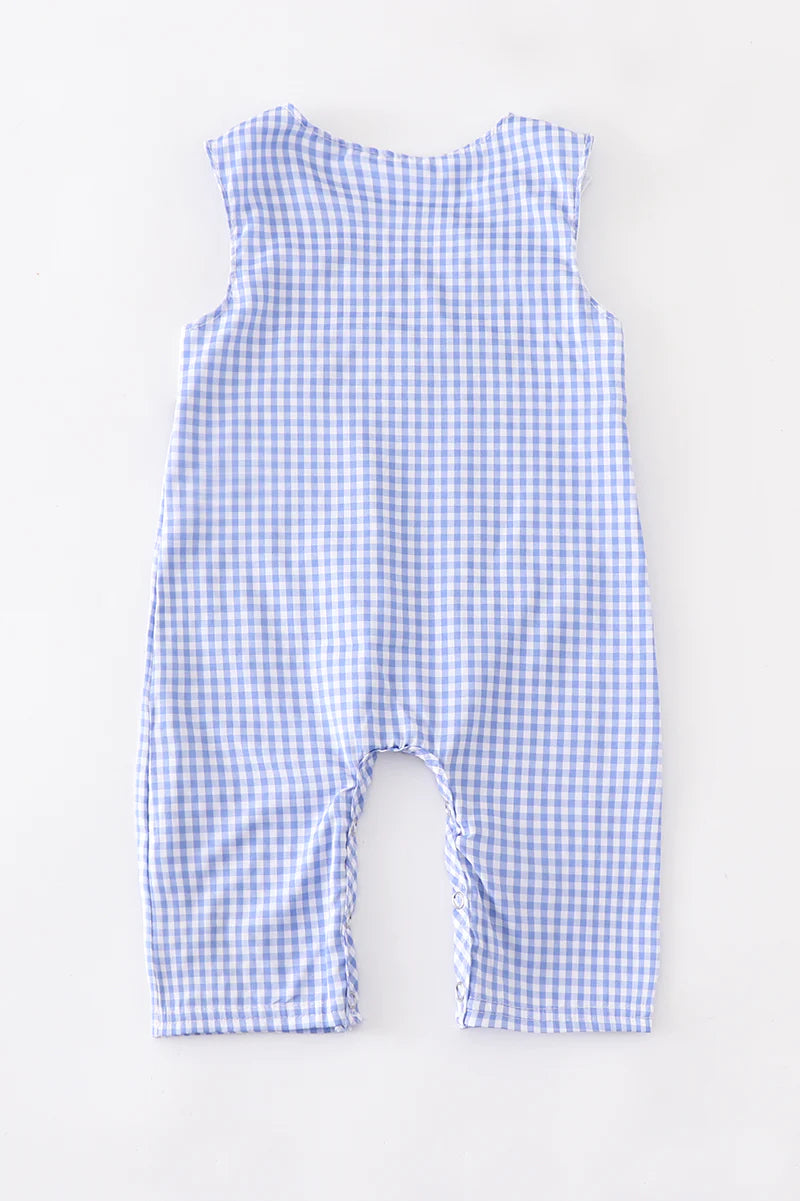 Blue/White Checked Three Tractor Longall