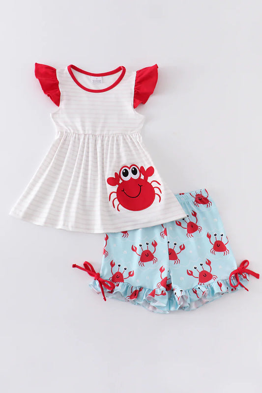 Happy Crab Ruffle Short Set