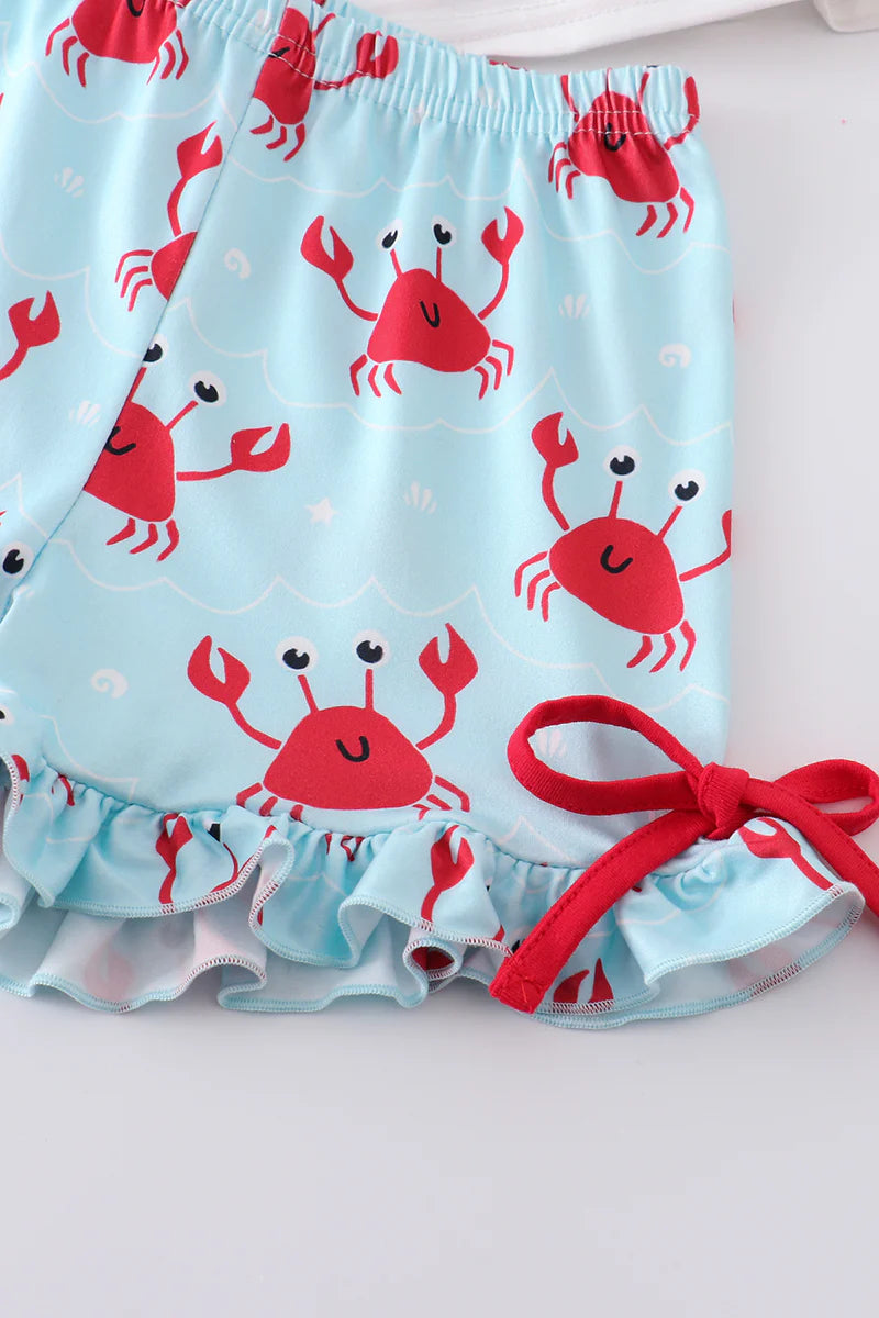 Happy Crab Ruffle Short Set