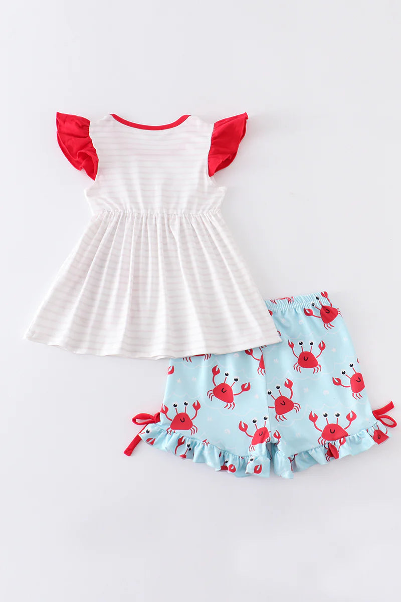 Happy Crab Ruffle Short Set