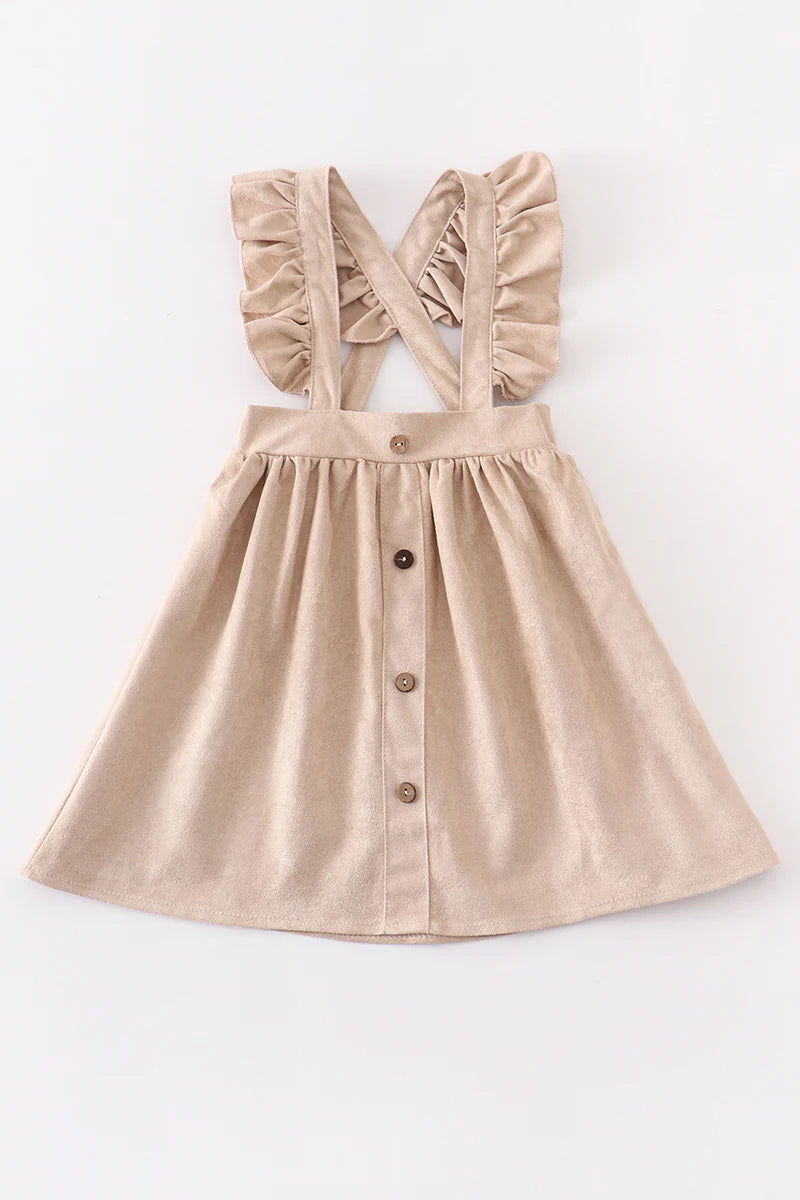 Cream Ruffle Suspender Dress