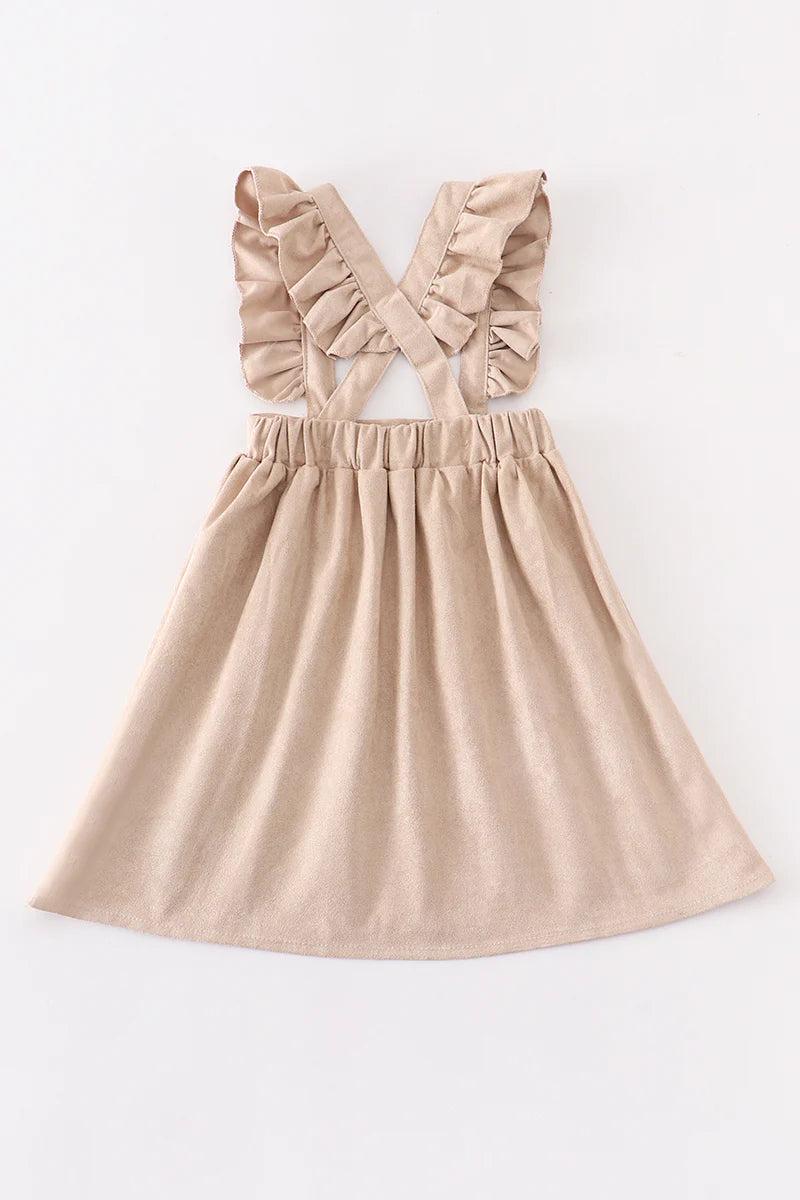 Cream Ruffle Suspender Dress