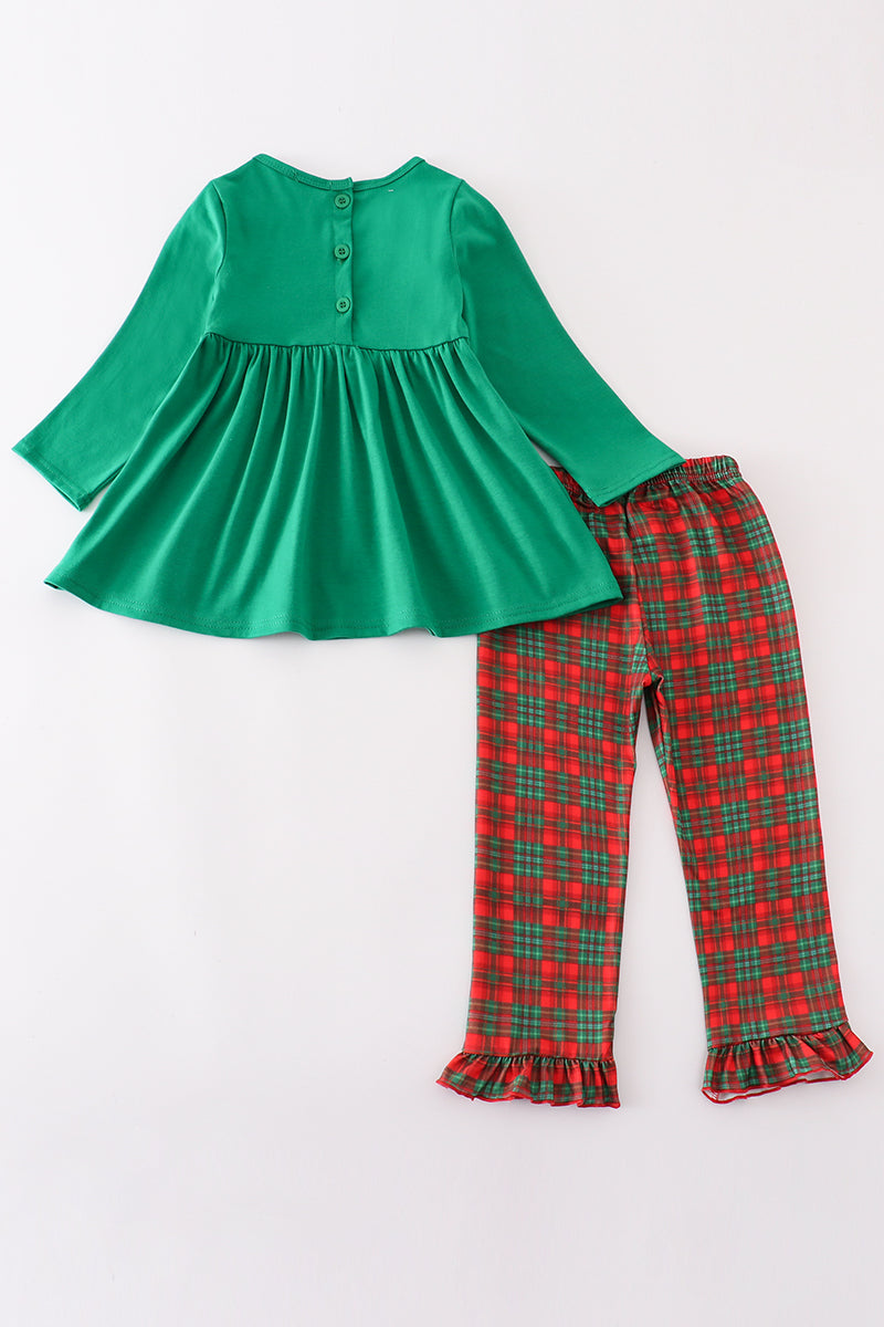 Festive Merry Christmas Ruffle Pants Set