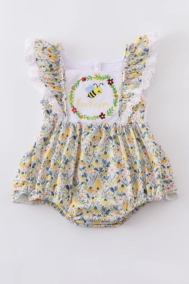 Beehive/Floral Ruffle Bubble