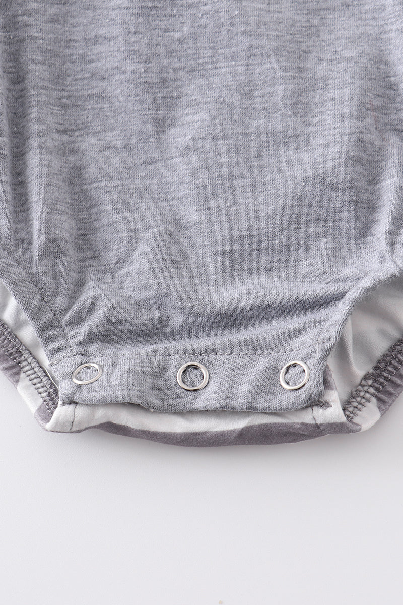 Grey Striped Overall Bubble with Pocket