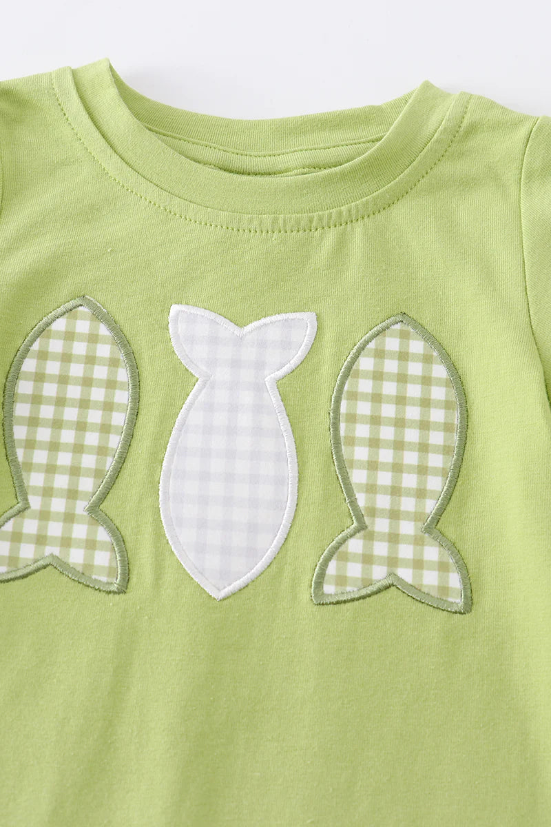 Green Three Fish Romper