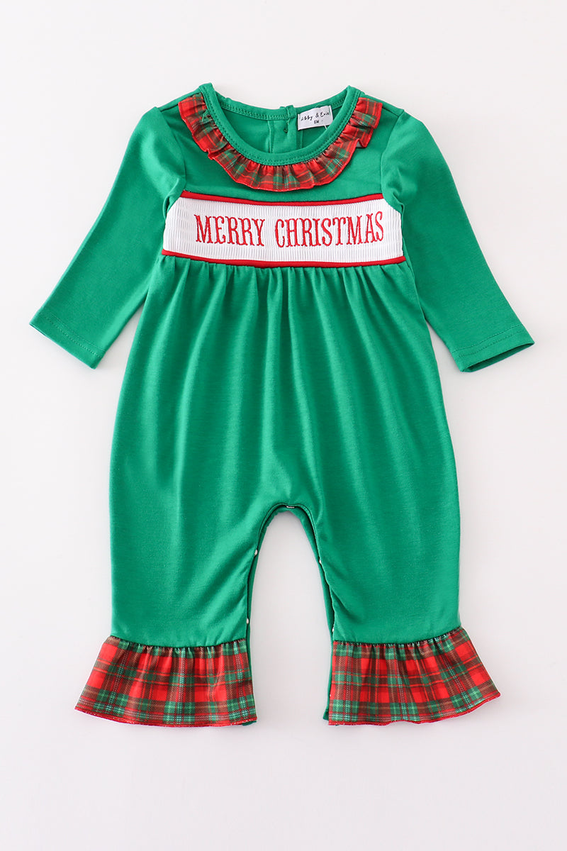 Festive Merry Christmas Ruffle Romper