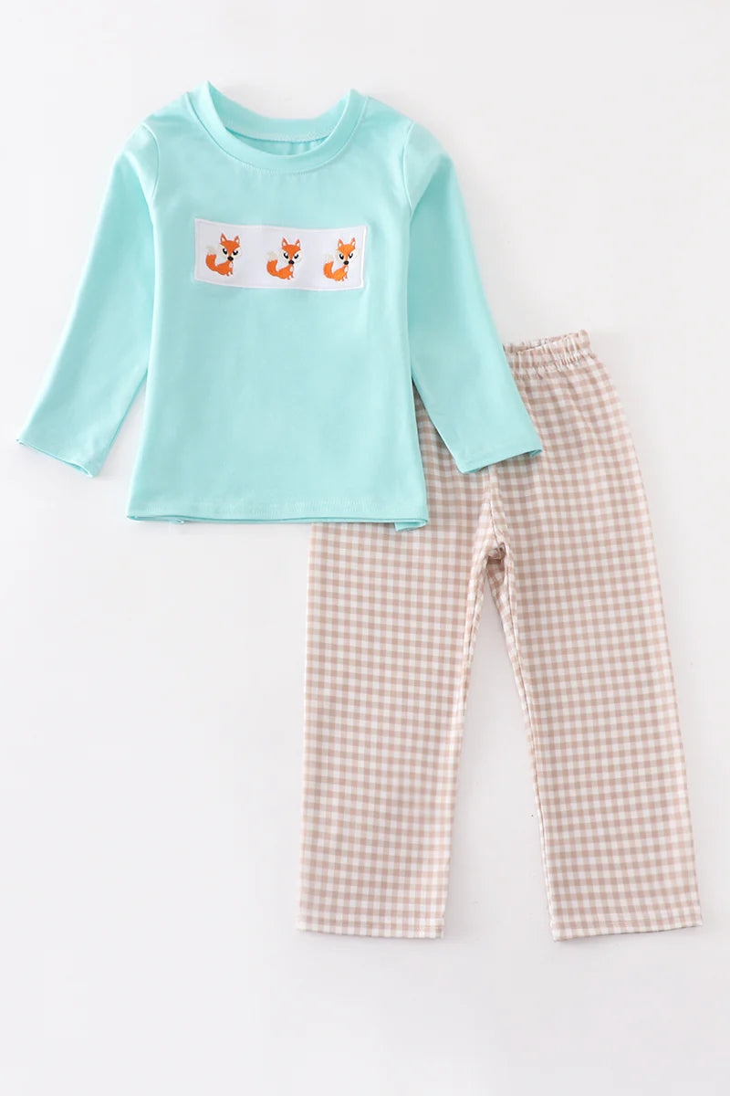 Three Fox Applique Pant Set