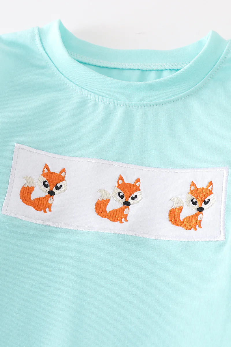 Three Fox Applique Pant Set