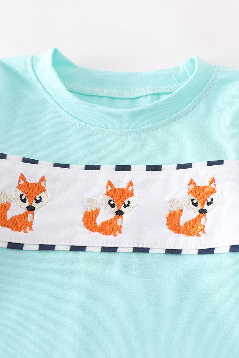 Three Fox Applique Romper