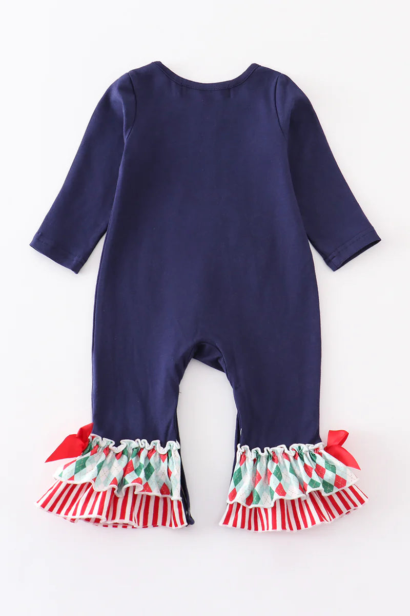 Barnyard Animal Christmas Tree Ruffle Romper