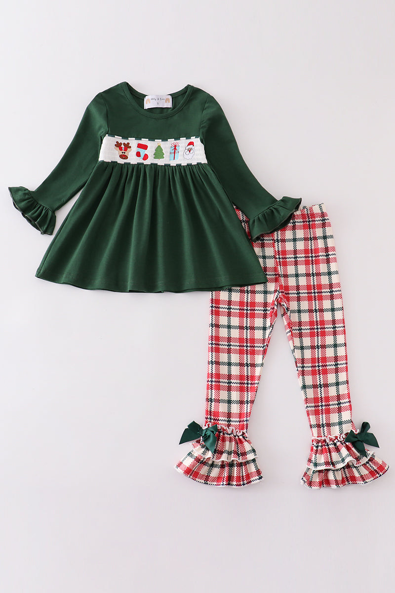 Classic Christmas Characters Pants Set with Smocking