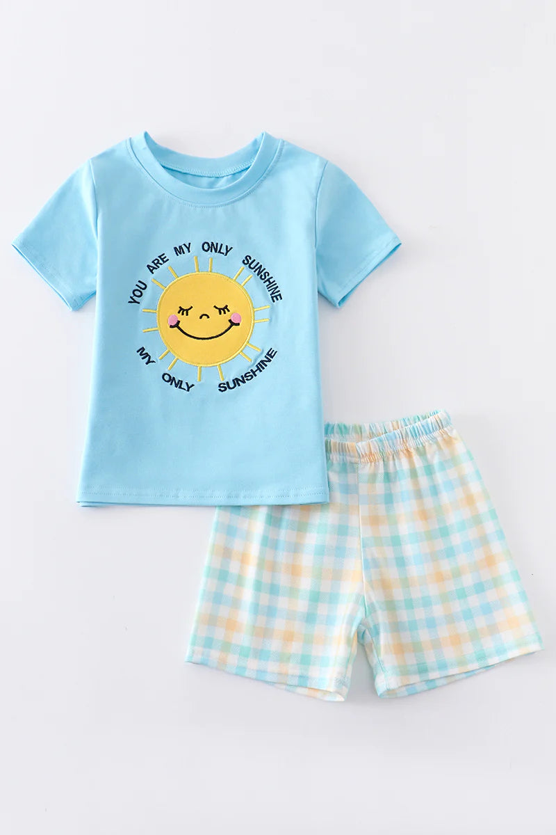 My Only Sunshine Pastel Plaid Short Set