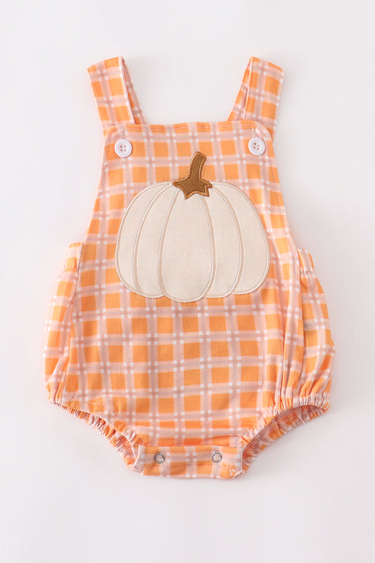 Orange Plaid Pumpkin Bubble