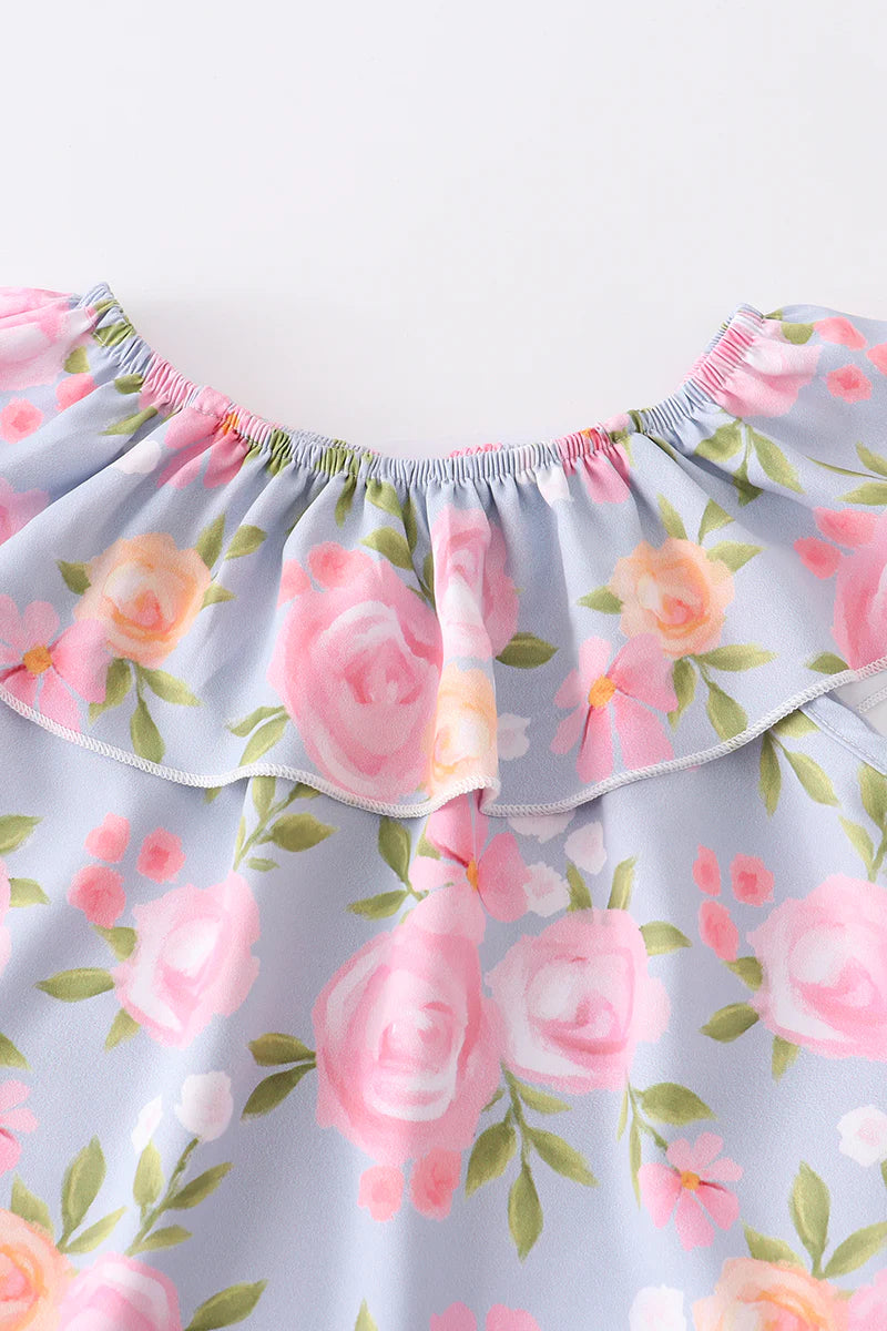 Soft Pastel Floral Short Set