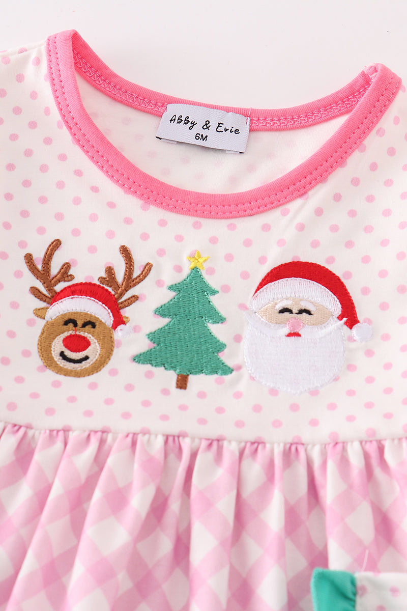 Pink/Teal Classic Christmas Bloomer Set