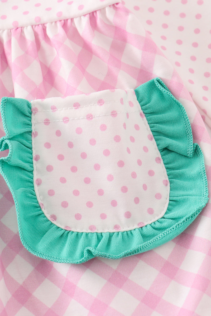 Pink/Teal Classic Christmas Bloomer Set