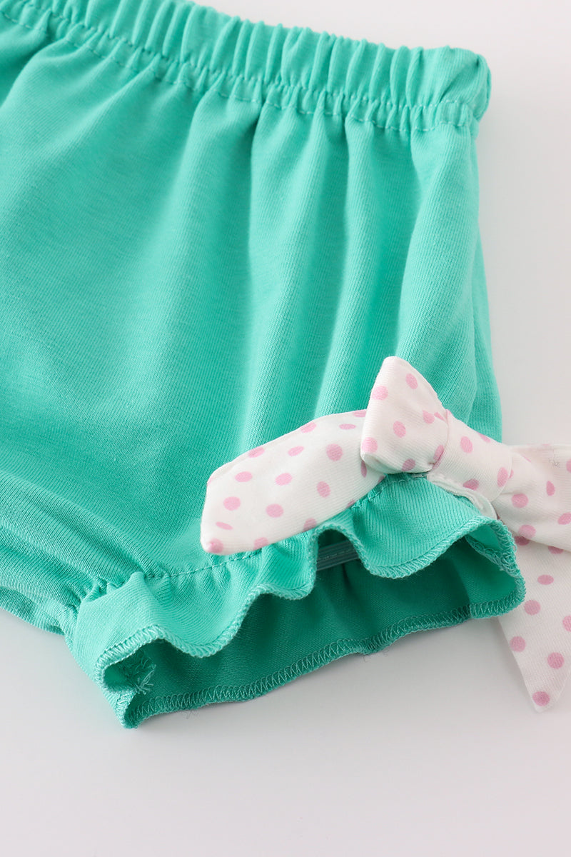 Pink/Teal Classic Christmas Bloomer Set