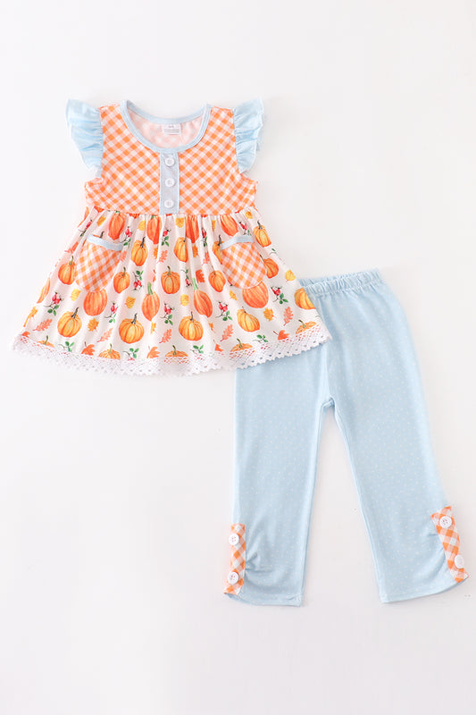 Pumpkin Print Pant Set