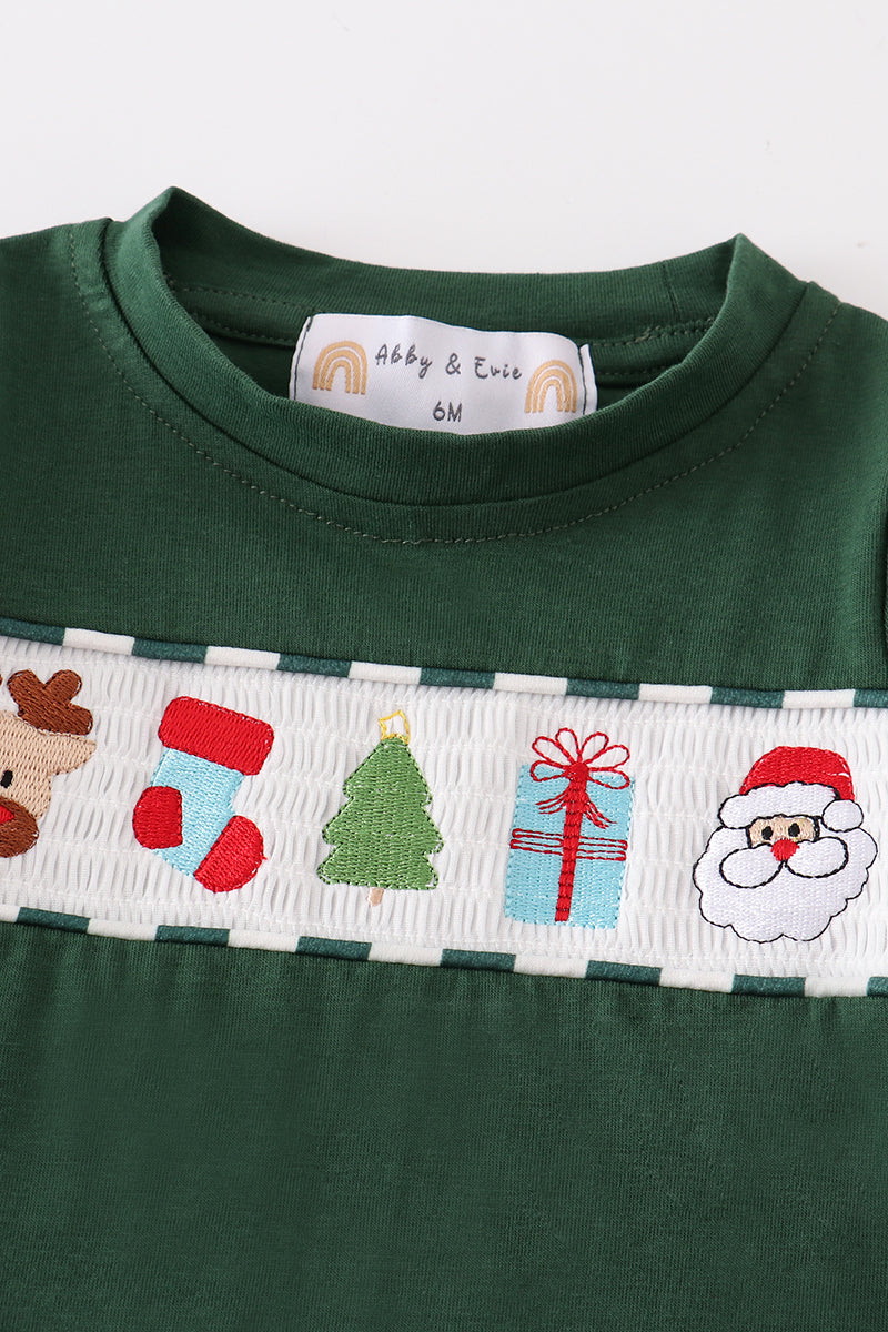 Classic Christmas Characters Romper with Smocking