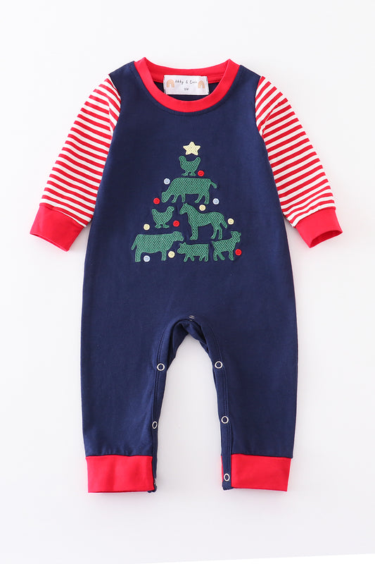 Barnyard Animal Christmas Tree Romper