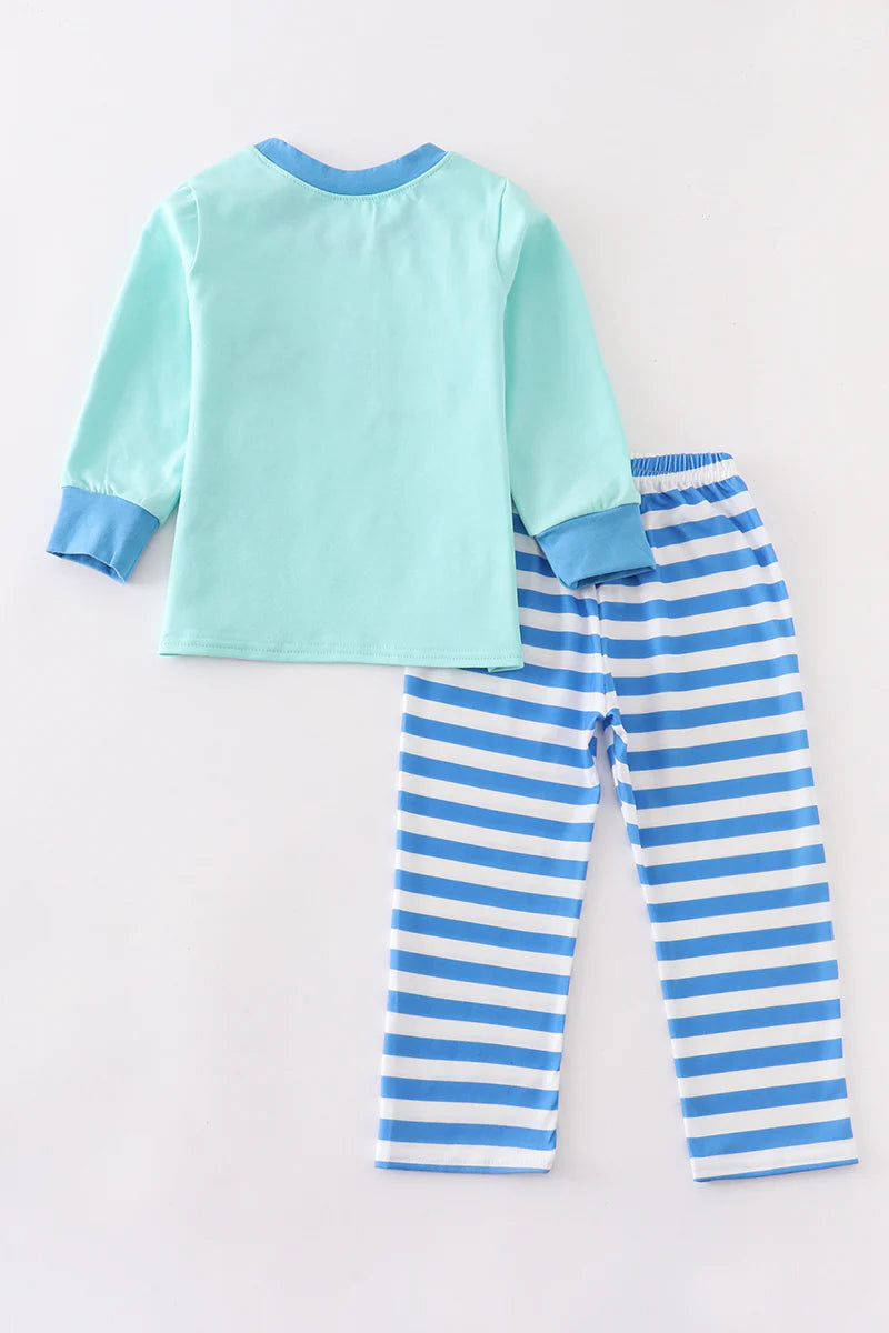 Flying Airplane Applique Pants Set