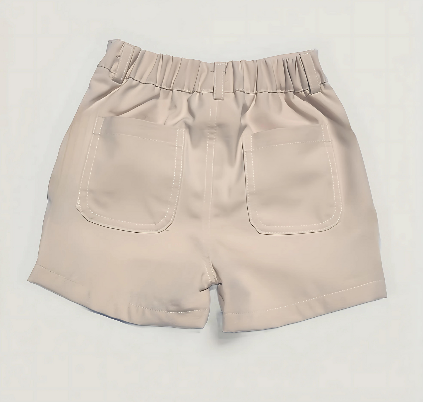 Khaki Cargo Shorts with Pockets