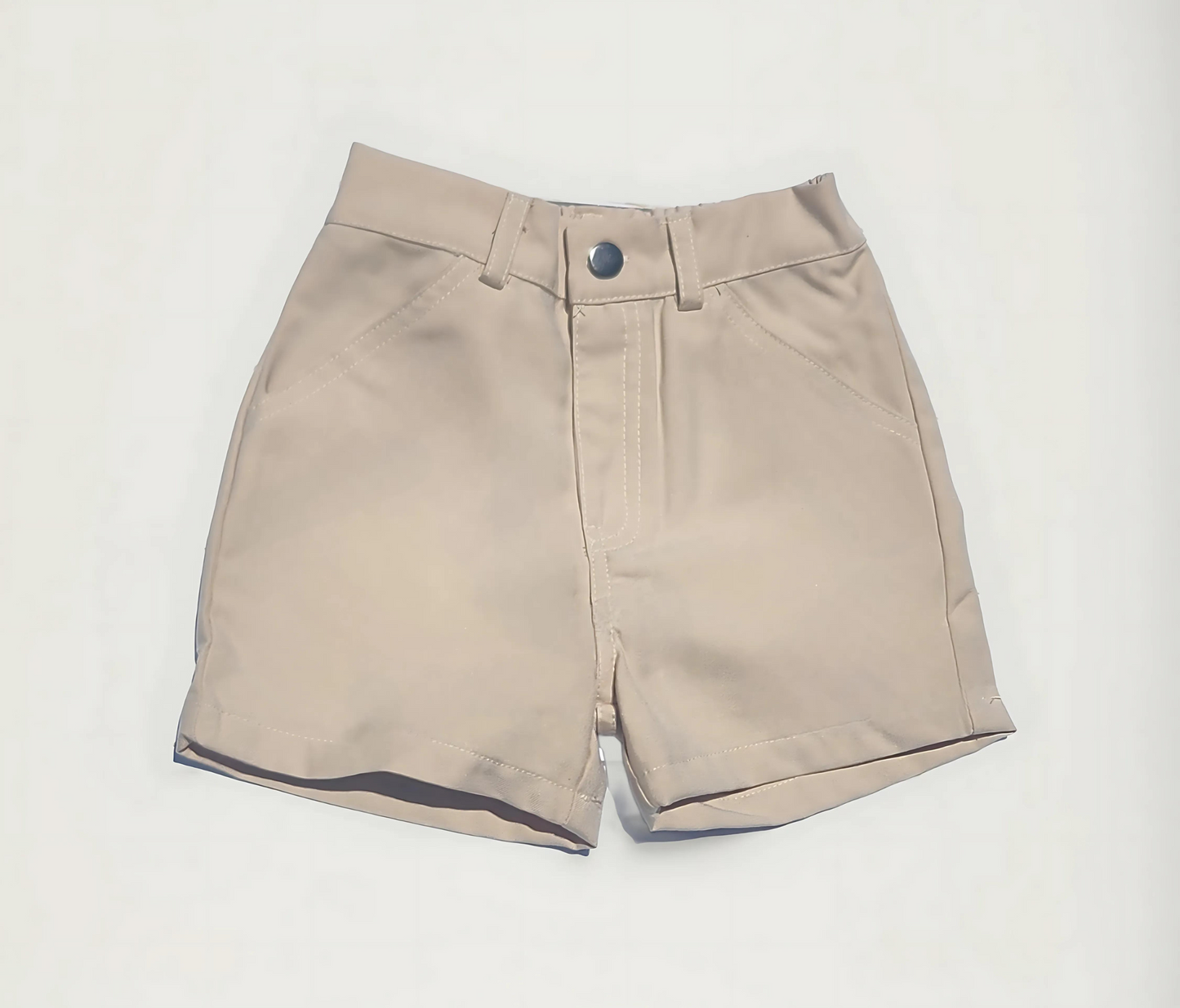 Khaki Cargo Shorts with Pockets