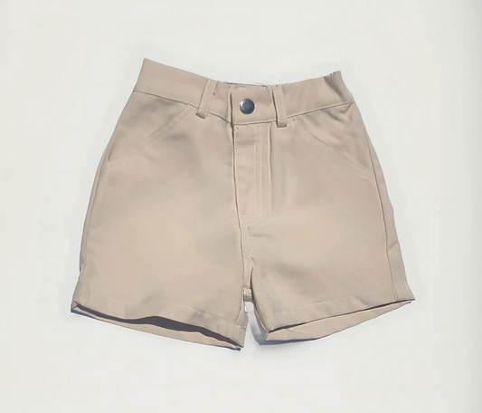 Khaki Cargo Shorts with Pockets