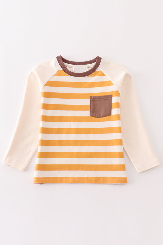 Yellow Striped Shirt with Pocket