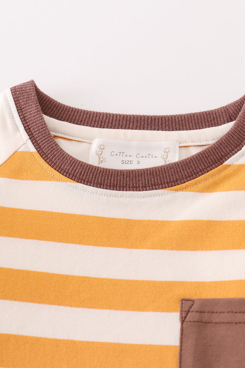 Yellow Striped Shirt with Pocket