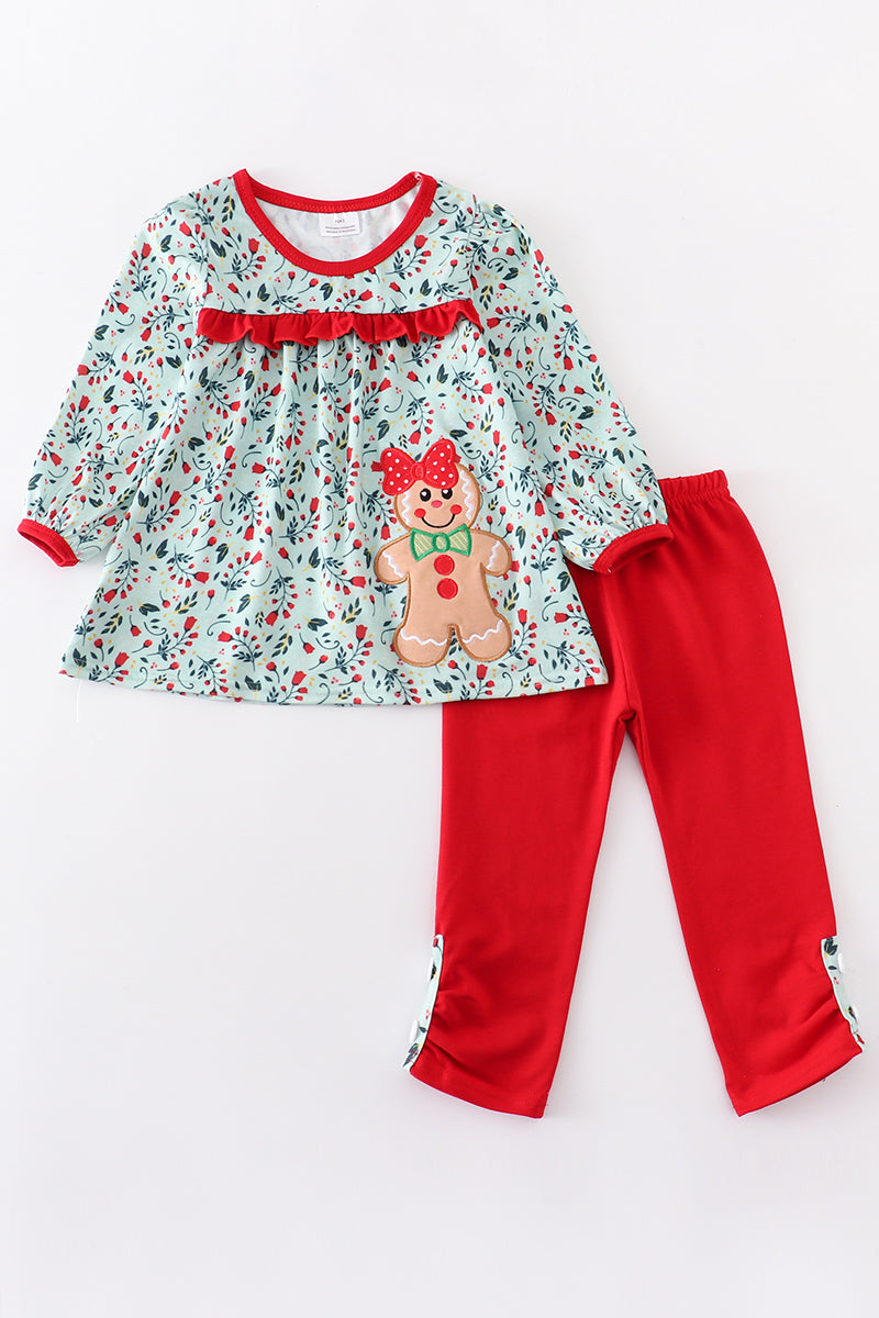 Floral Gingerbread Girl Pant Set