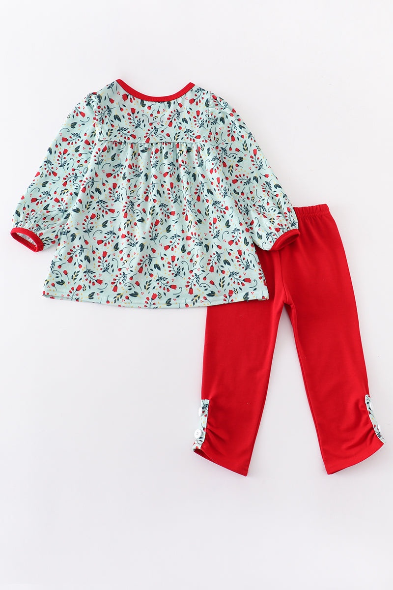 Floral Gingerbread Girl Pant Set